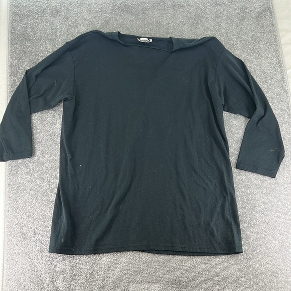 Vtg Kavio Designs Long Sleeve Shirt Black Silver Cowboy Boots Western Womens OS - Picture 12 of 14